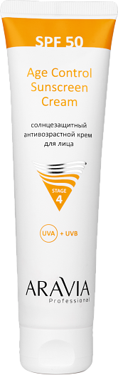 Aravia Professional Солнцезащитный антивозрастной крем для лица Age Control Sunscreen Cream SPF-50